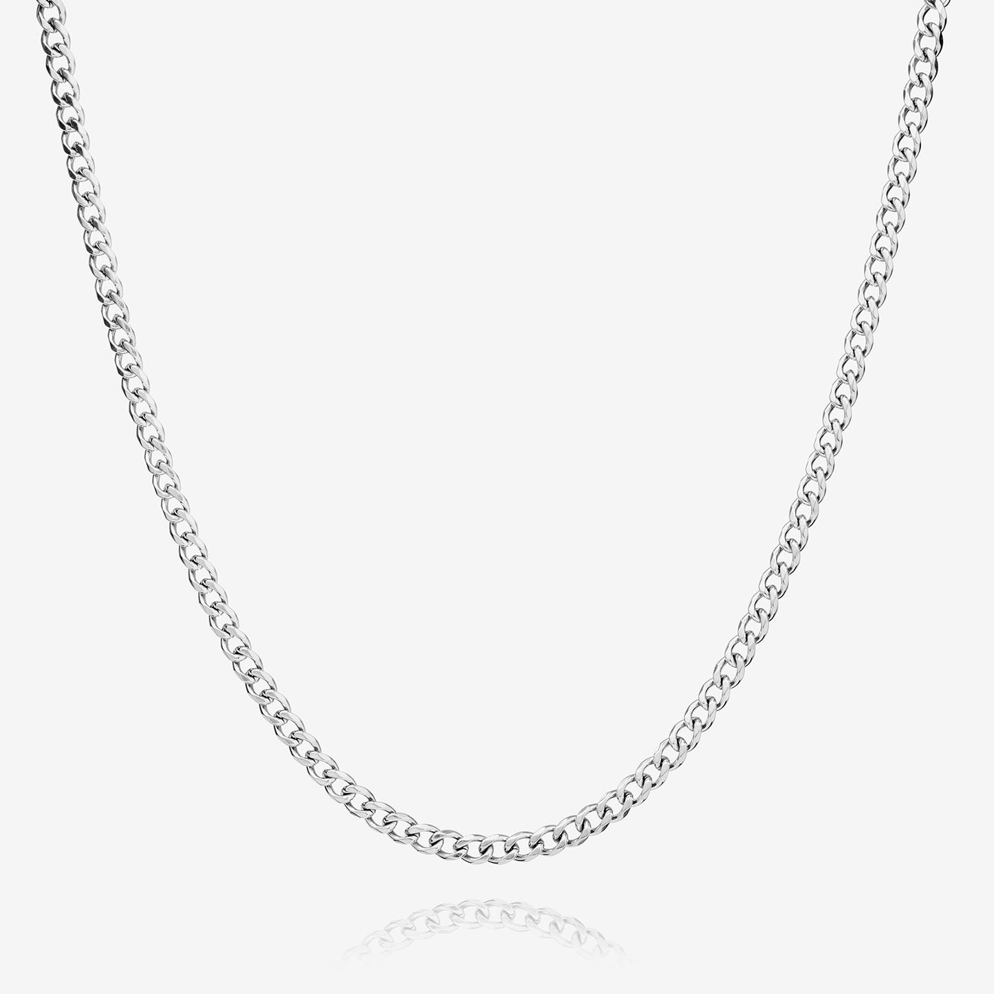 Cuban Necklace Silver Colored 6mm
