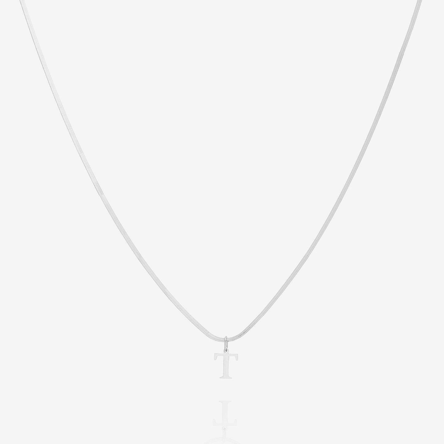Letter Necklace Silver Colored