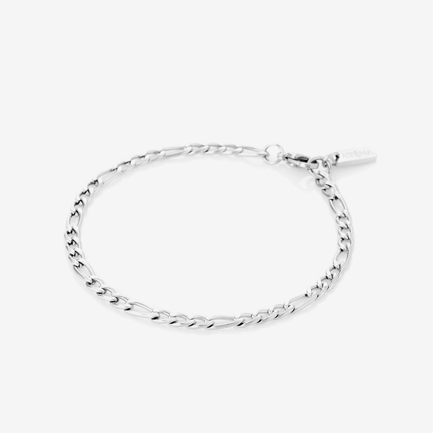Figaro Bracelet Silver Colored