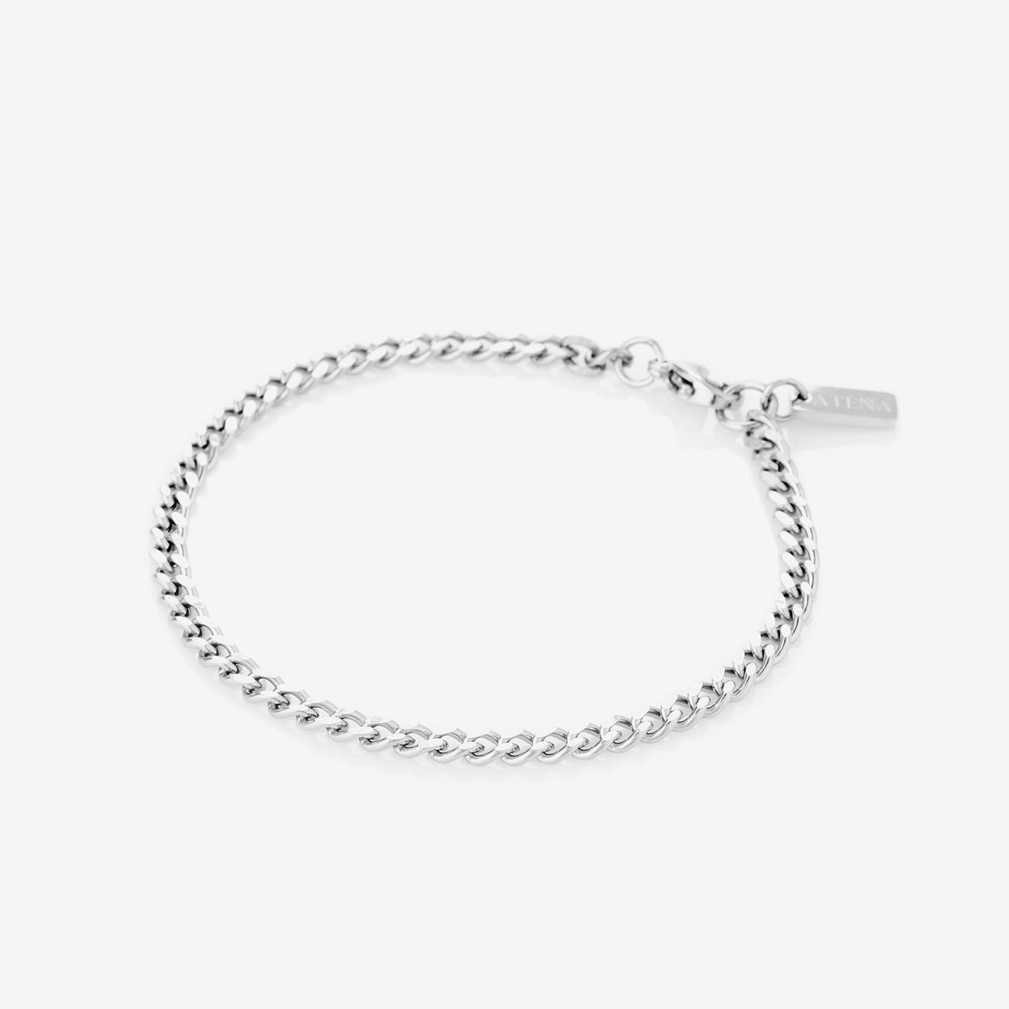 Cuban Bracelet Silver Colored 4mm