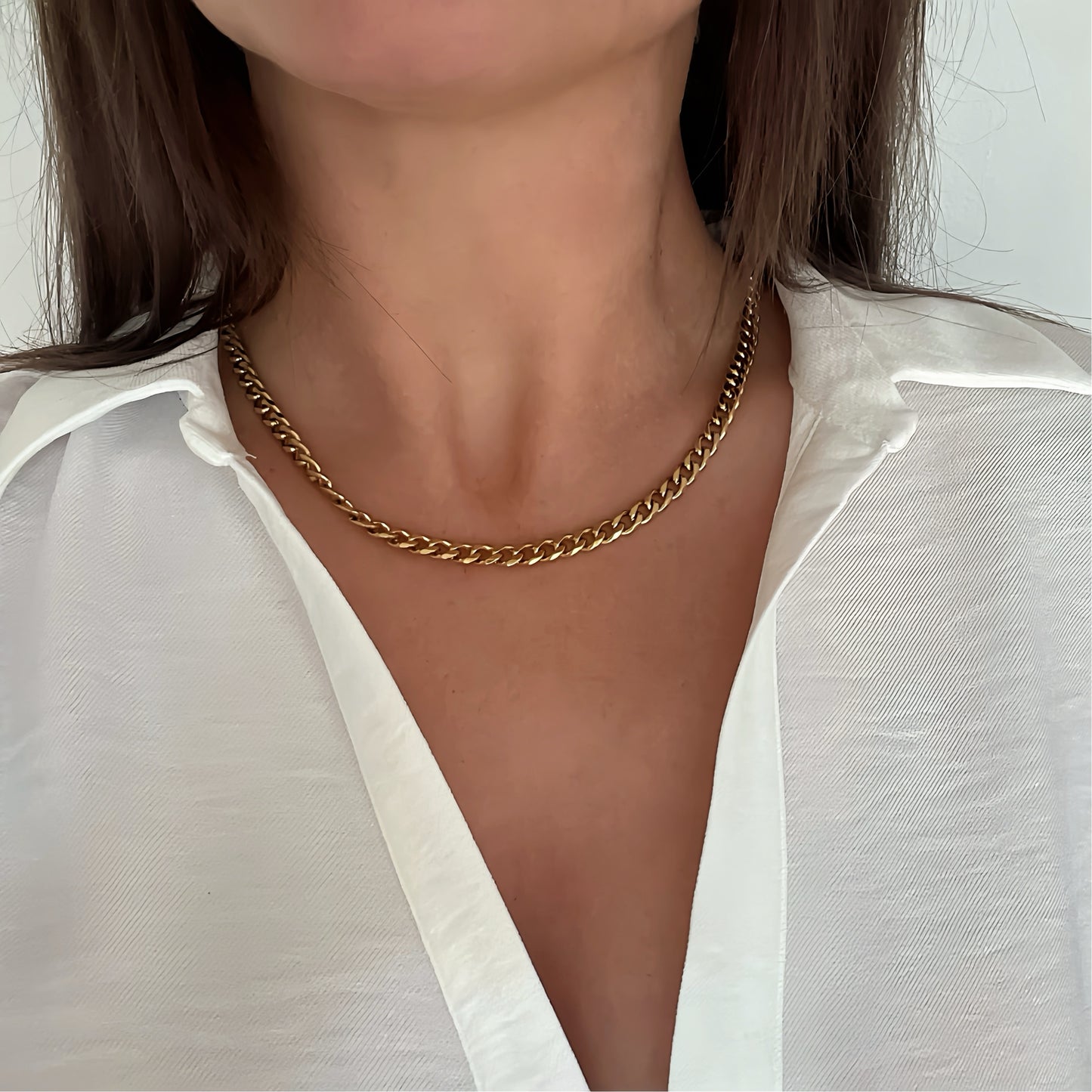 Cuban Necklace Gold Plated 6mm