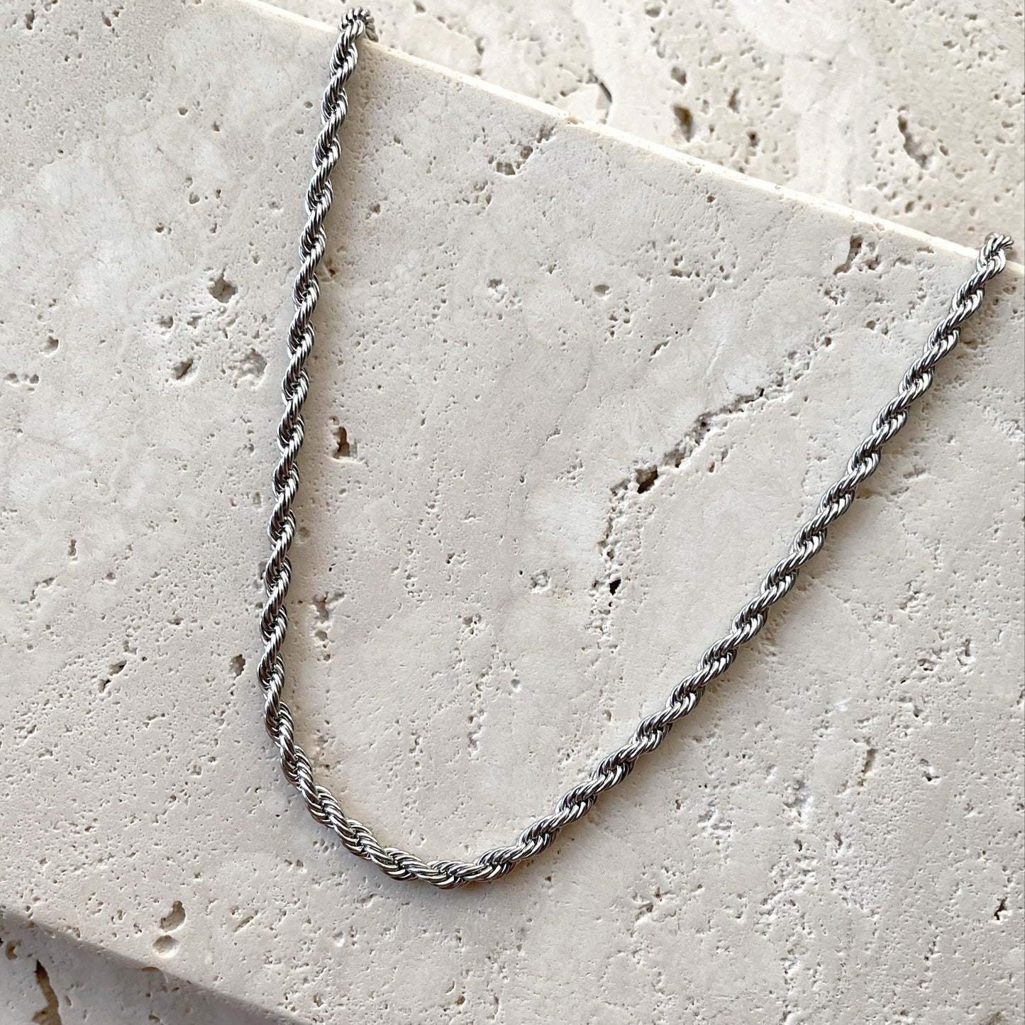 Rope Necklace Silver Colored