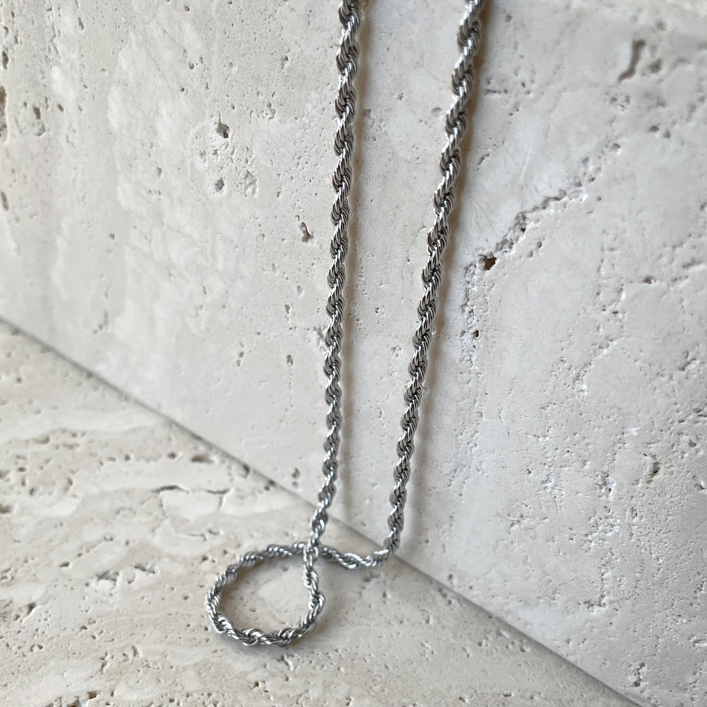 Rope Necklace Silver Colored