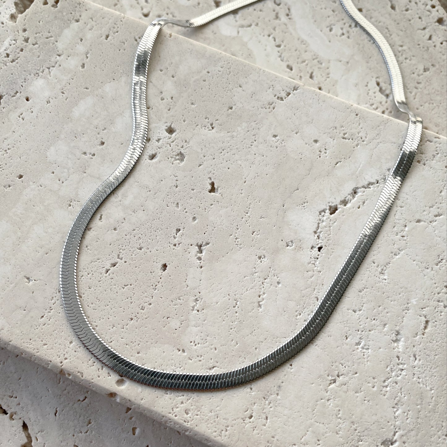 Snake Necklace Silver Colored