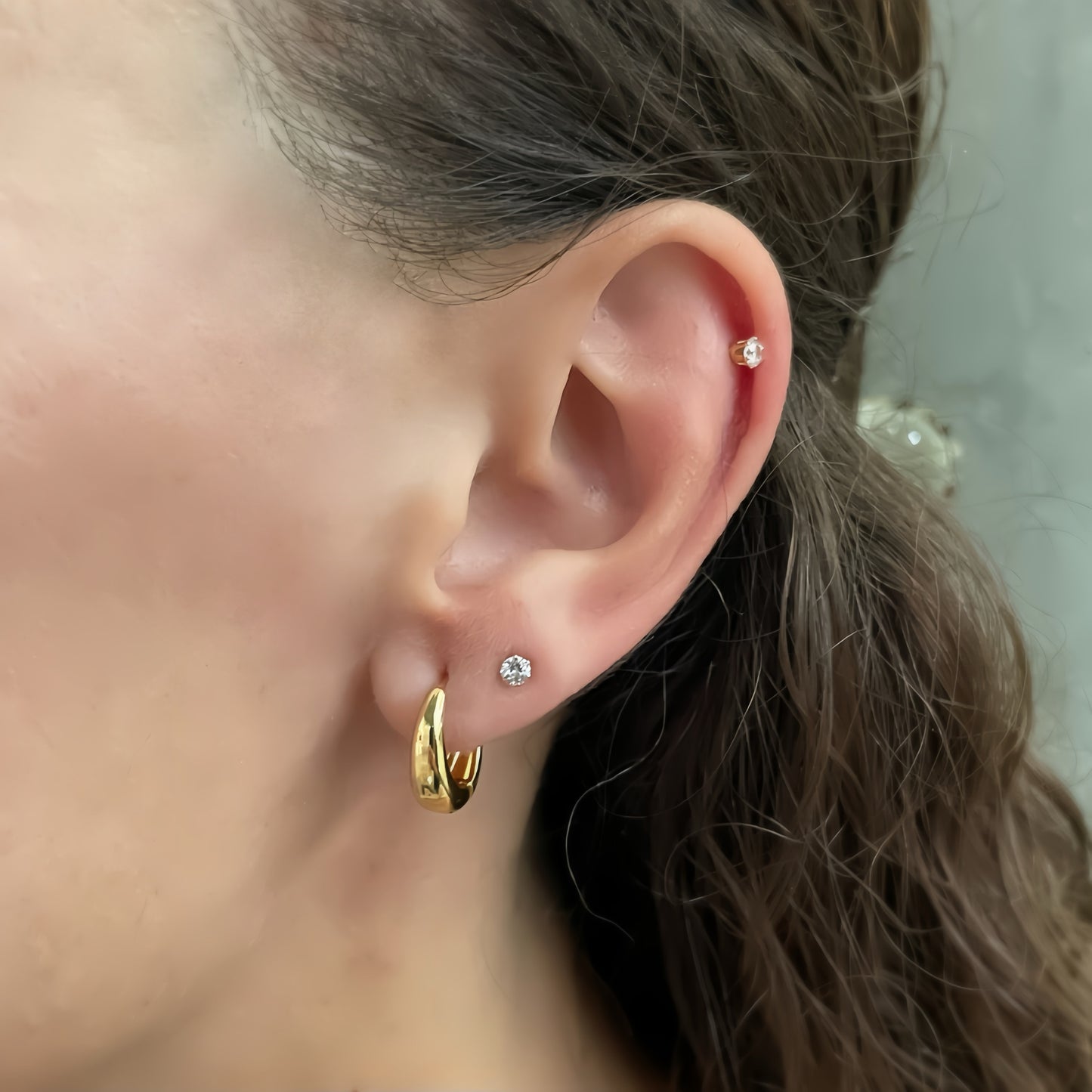 Lily Hoop Earrings Gold Plated