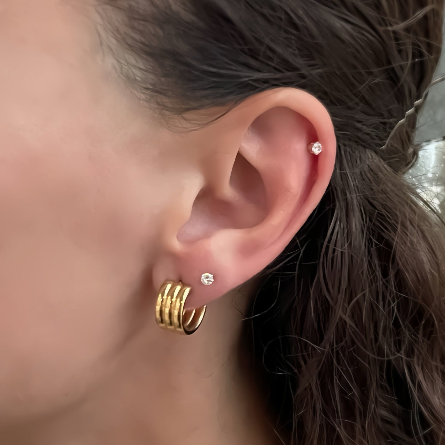 Luna Hoop Earrings Gold Plated