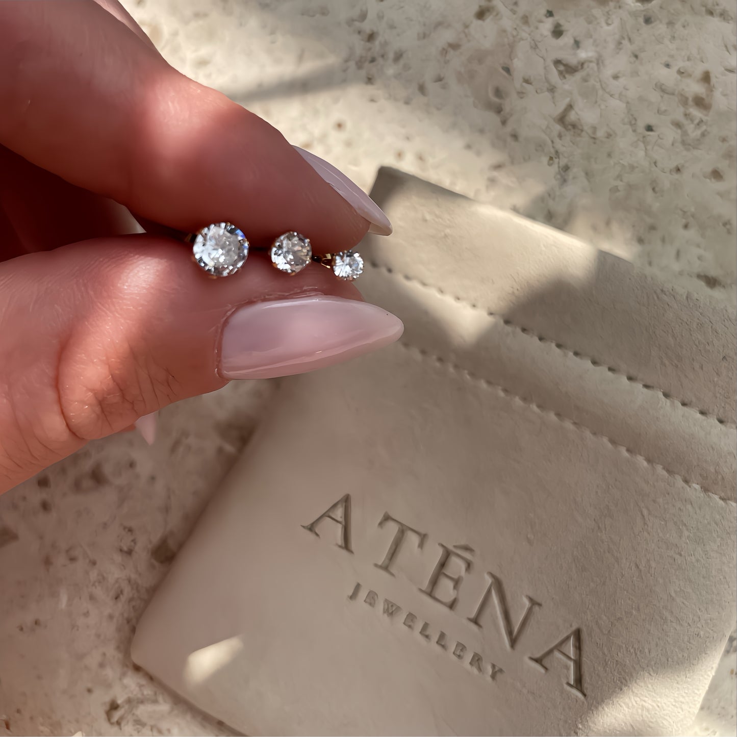 Crystal Stud Earrings Silver Colored 5mm