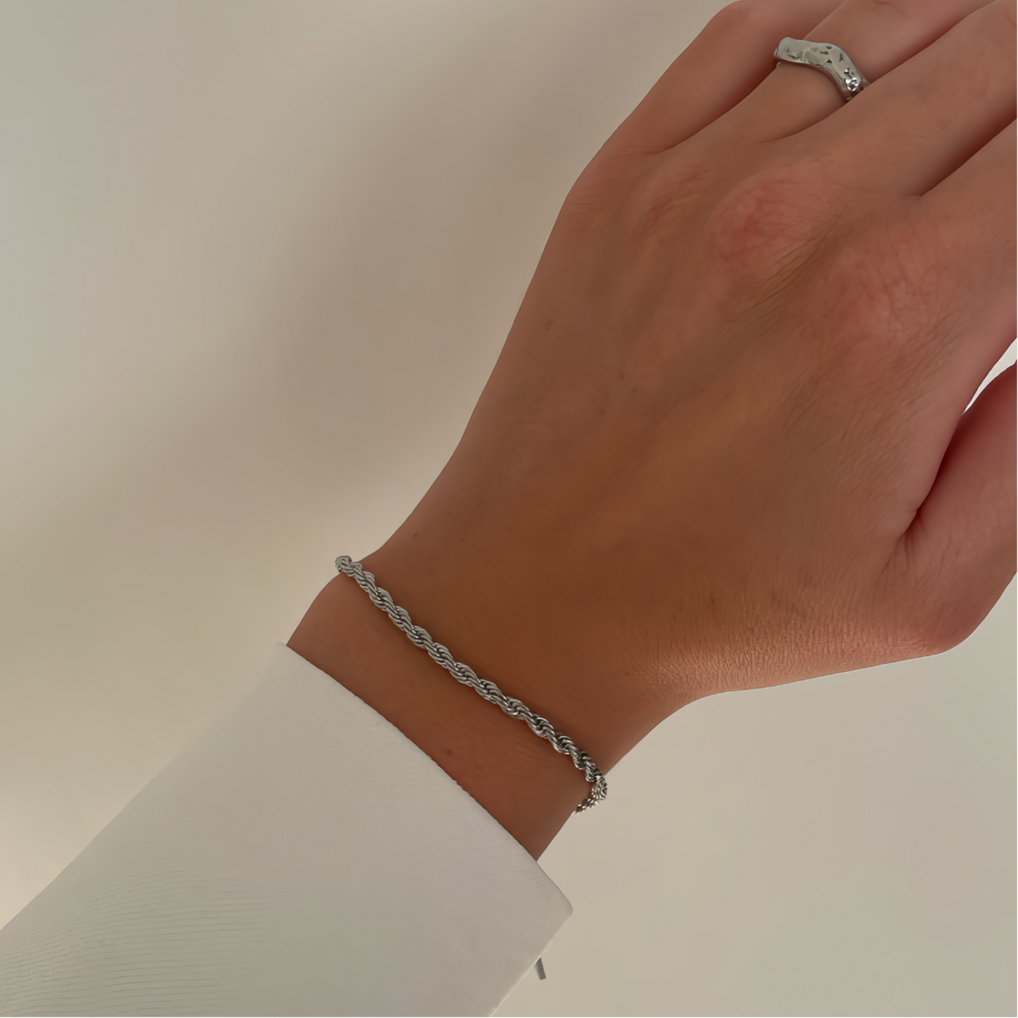 Rope Bracelet Silver Colored