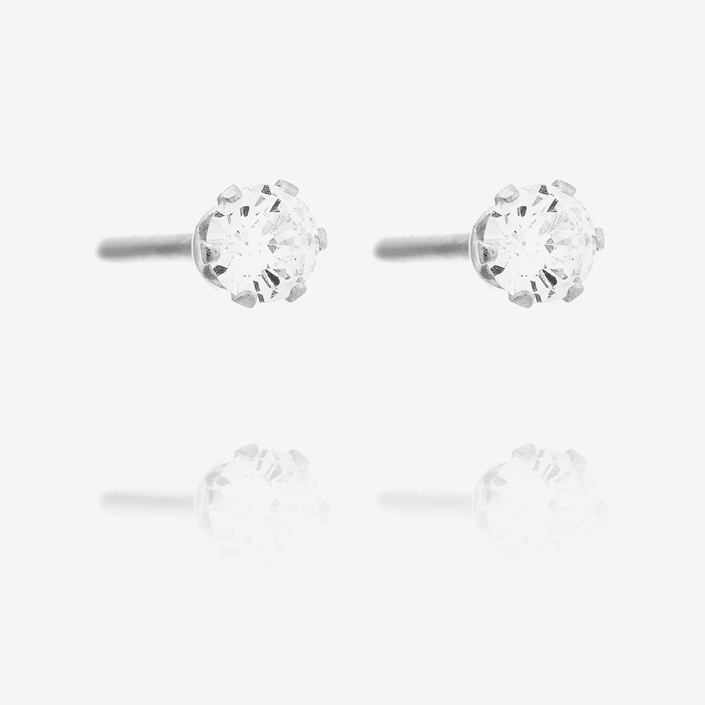 Crystal Stud Earrings Silver Colored 3mm