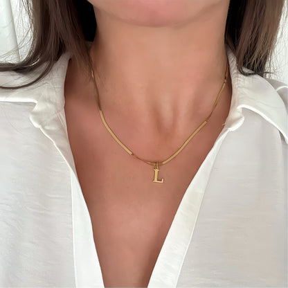 Letter Necklace Gold Plated